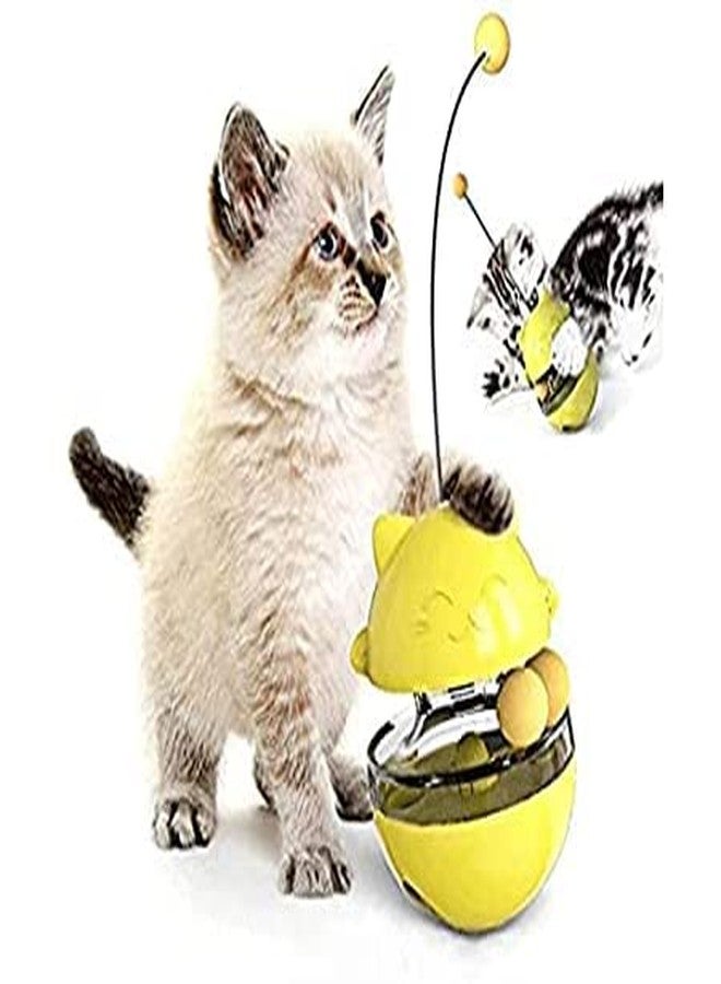 Pups&Pets 360° Motion Elastic Catch Cat Toy to Exercise and Inside Spinning Bone Toy TImpat Dispenser and Cat Bone Toy for Cat and Kitten (Color as per Availability) - Image 1